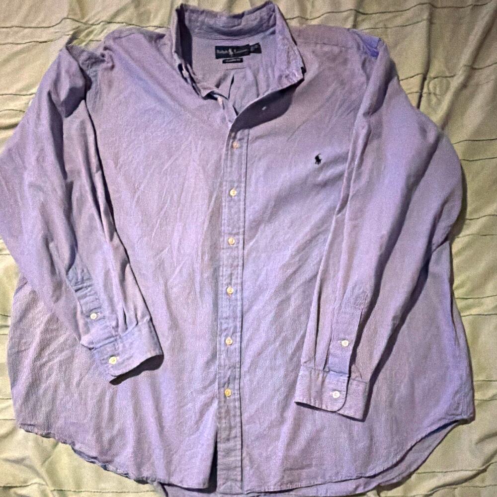 Polo Ralph Lauren Men’s 2XB Purple Oxford Button Down Shirt Big Tall Preppy